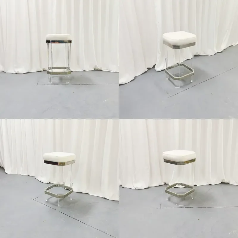 for  Stainless Steel Frame Acrylic Footstool and Chair Suitable  Living Room and Kitchen