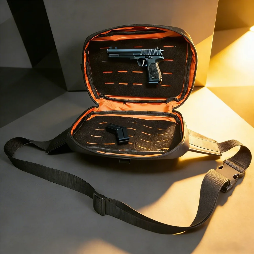 

New Tactical Concealed Gun Carry Bag Handgun Mag Shoulder Bag Fanny Pack Hunting Waist Pocket Soft Protection Pistol Sling Bag