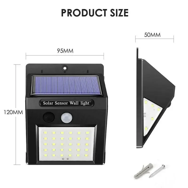 Luces solares de pared para exteriores, Sensor humano, luces de pared impermeables para exteriores, LED Solar, cero facturas de electricidad durante todo el año