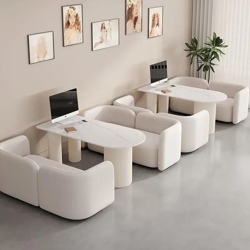 Simple studio booth light luxury reception, beauty salon business reception sofa