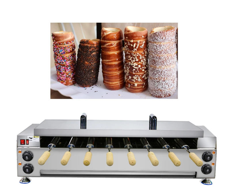 Gas 110V/220V Electric Chimney Cake Machine Donut Doughnut Ice Cream Cone Maker Chimney Bread Roll Machine