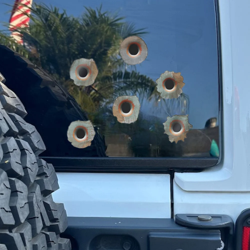 

6 шт. ржавые наклейки для мотоциклов с пулевидными отверстиями, водостойкий обтекатель мотоцикла, топливный бак, сделай сам, окно автомобиля, кузов, прочные виниловые наклейки