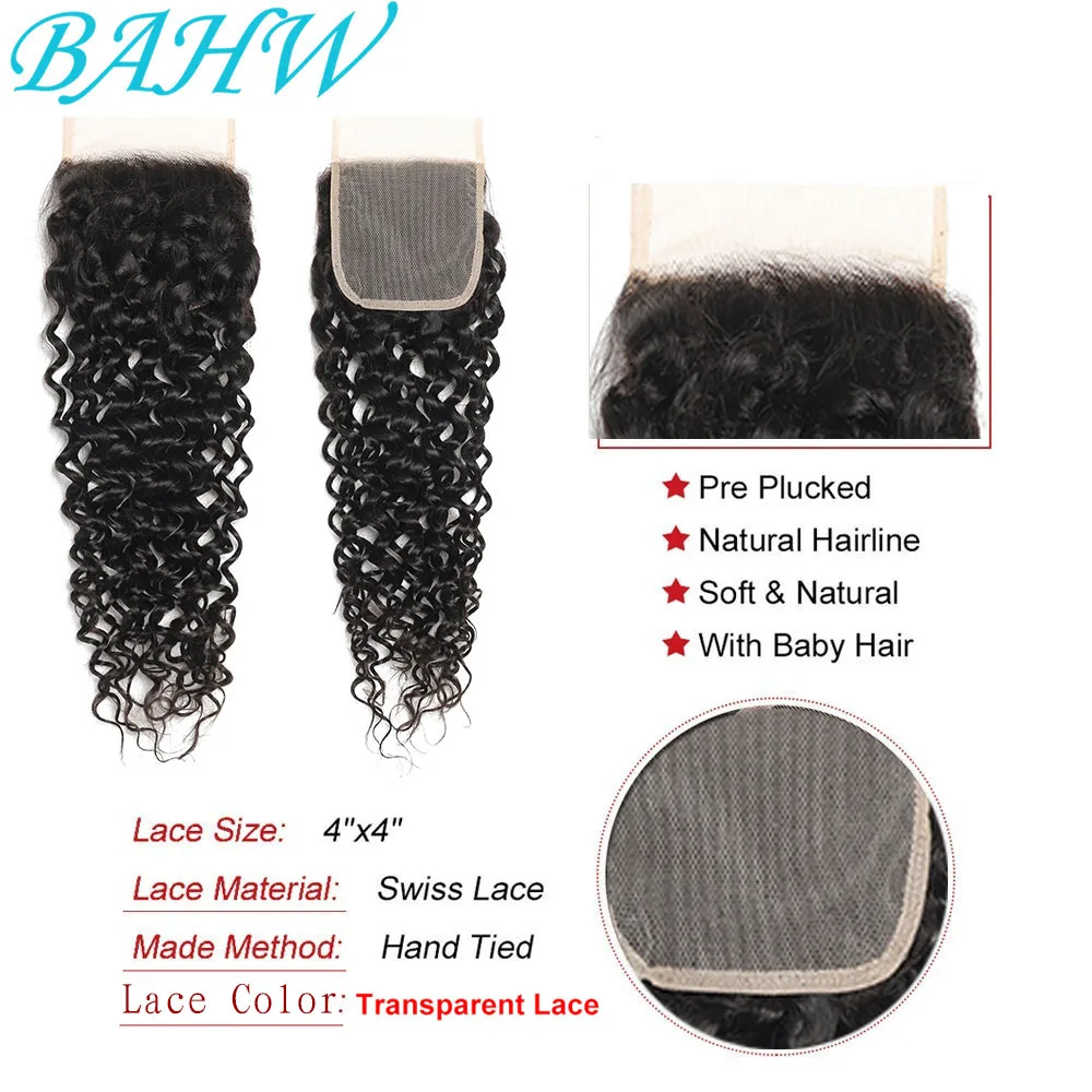 Bulk Deal-Onda de água Pacotes, Cabelo encaracolado Bundle, Virgem Cabelo Weave Extensões, Deep Wave, barato, 4x4 Lace Encerramento