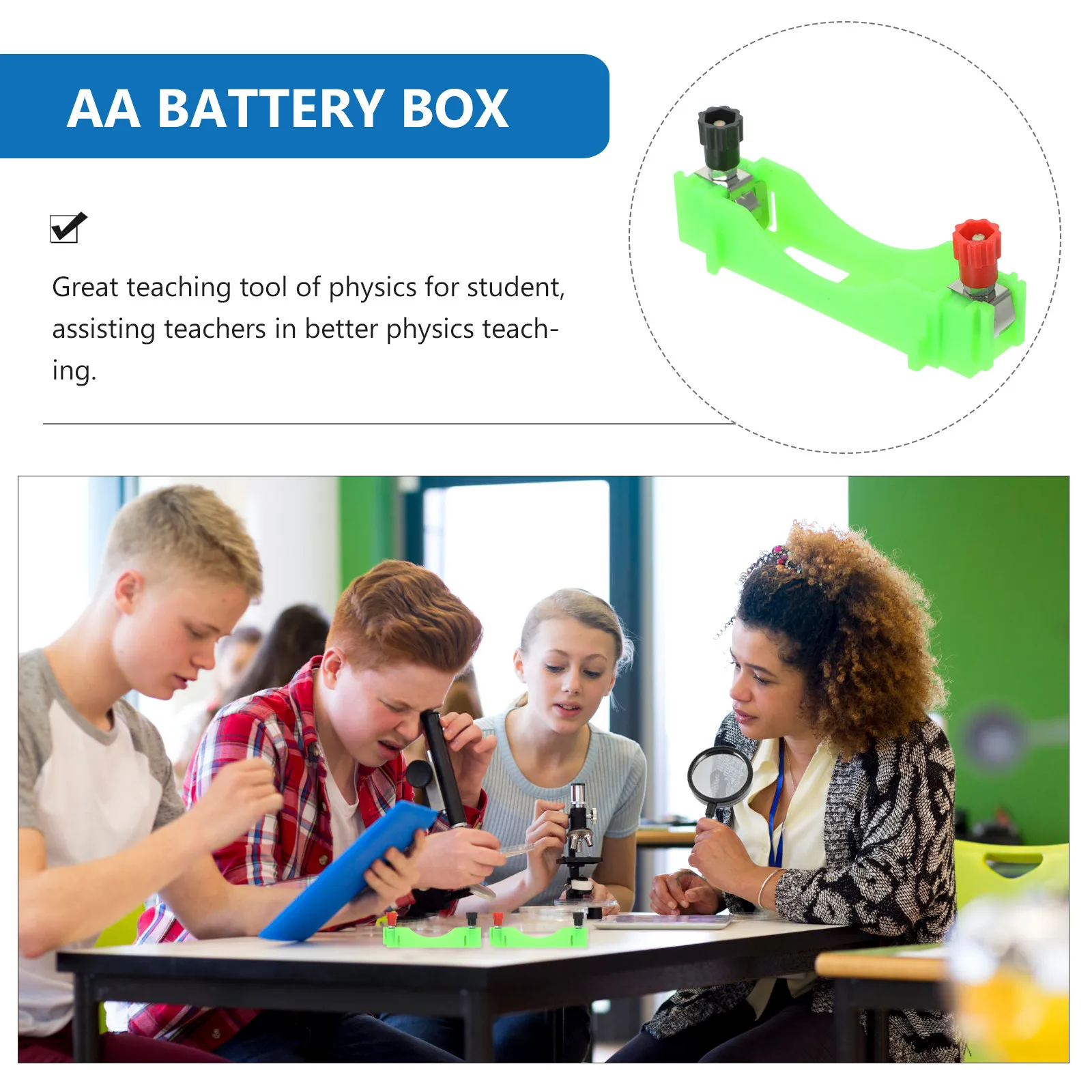 6Pcs Aa Battery Case Holder for Physics Education Building Circuits At Home School Summer Camp Science Lab Use