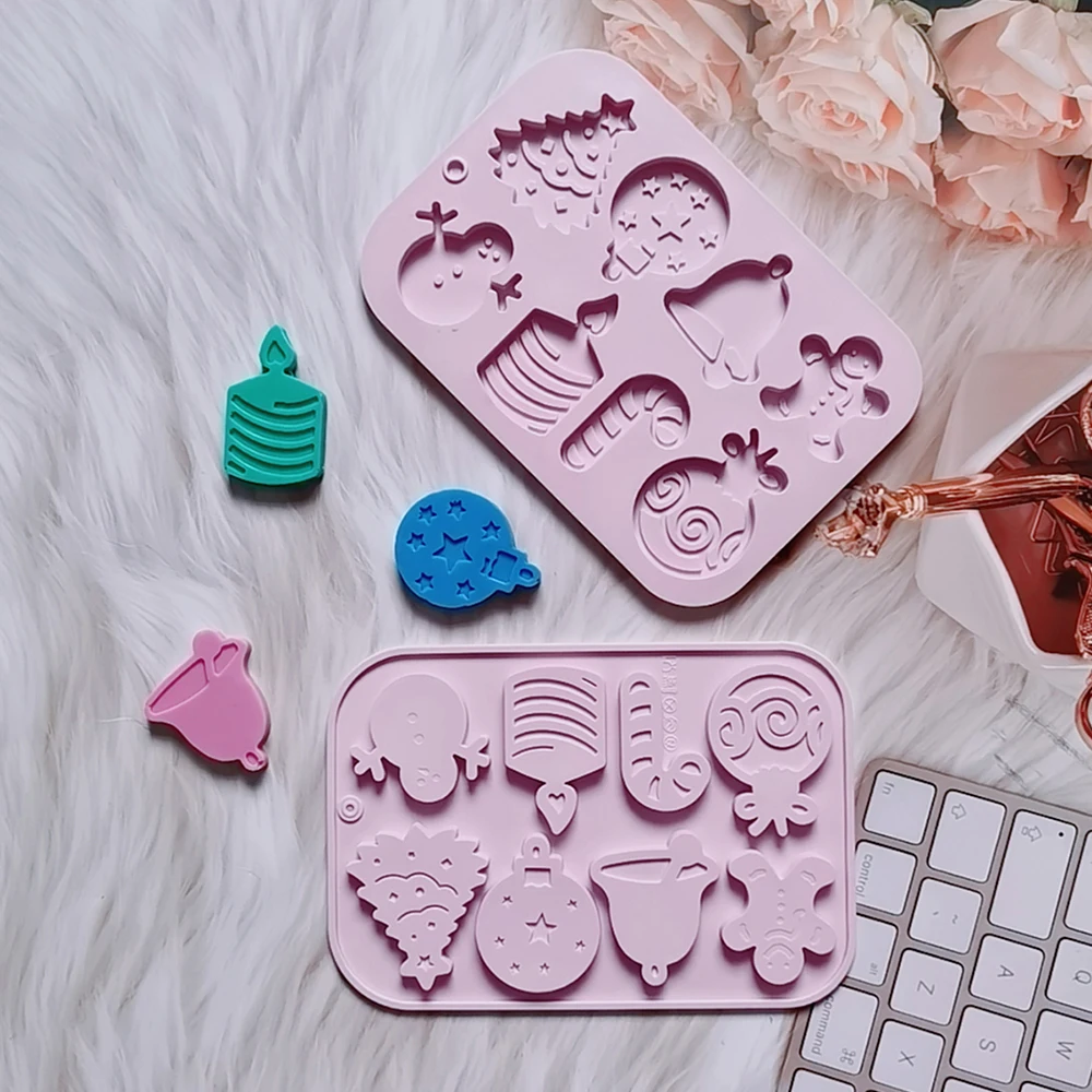 DIY Cake Baking Decoration Chocolate Mold Gift Christmas Tree Snowflake Santa Claus Snowman Socks Christmas Series Silicone Mold