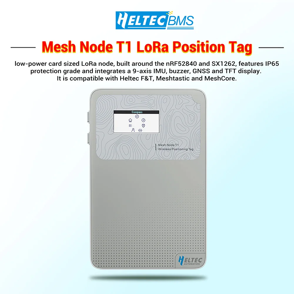 

Mesh Node T1 LoRa GPS Tracker nRF52840 SX1262 IP65 Waterproof Meshtastic Node Off-Grid Hiking Emergency Communication tag