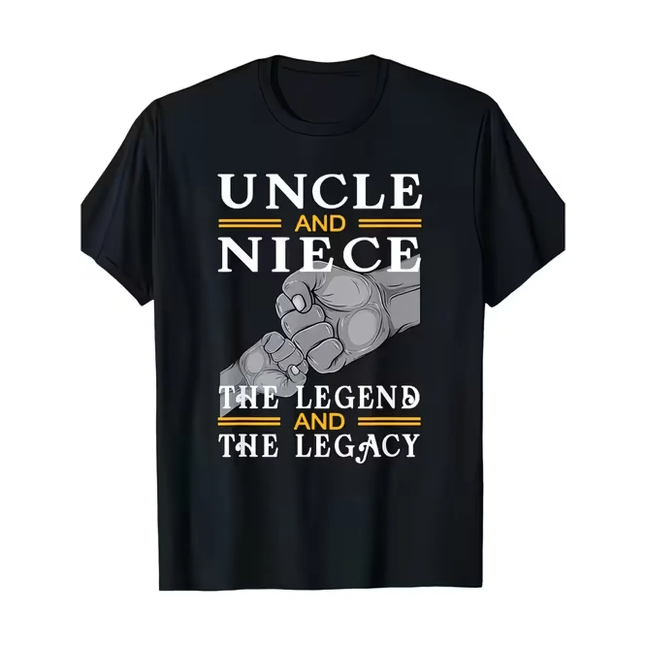 Matching T Shirt For Uncle And Niece Featuring A Design Made From 100 180G This Black Casual Top With A Geometric Pattern Is Breathable And Any Offers A Relaxed Fit And A Vibrant Design Ensuring