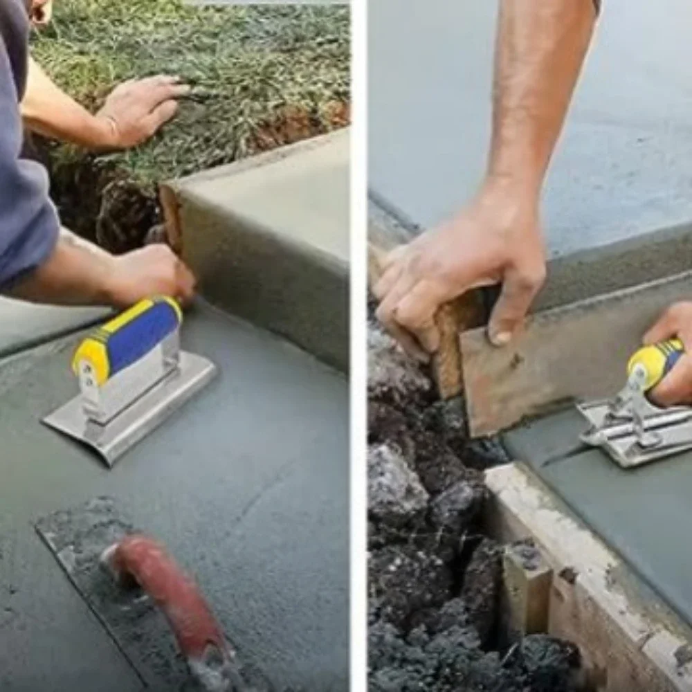 Home Tools 2-delige roestvrijstalen pleisterspaan Vlottervloer Troffel Beton Groover voegsnijder voor hoeken/scherpe hoeken