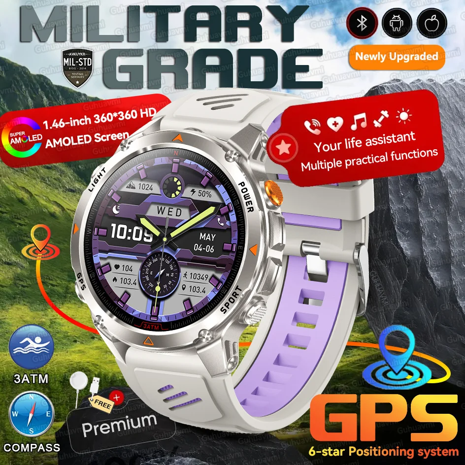 Forerunner 570 GPS Smart Horloge 3 ATM Waterdicht AMOLED Scherm MULTI-BAND GNSS Kompas Hoogtemeter Zaklamp Sport Smartwatch Mannen