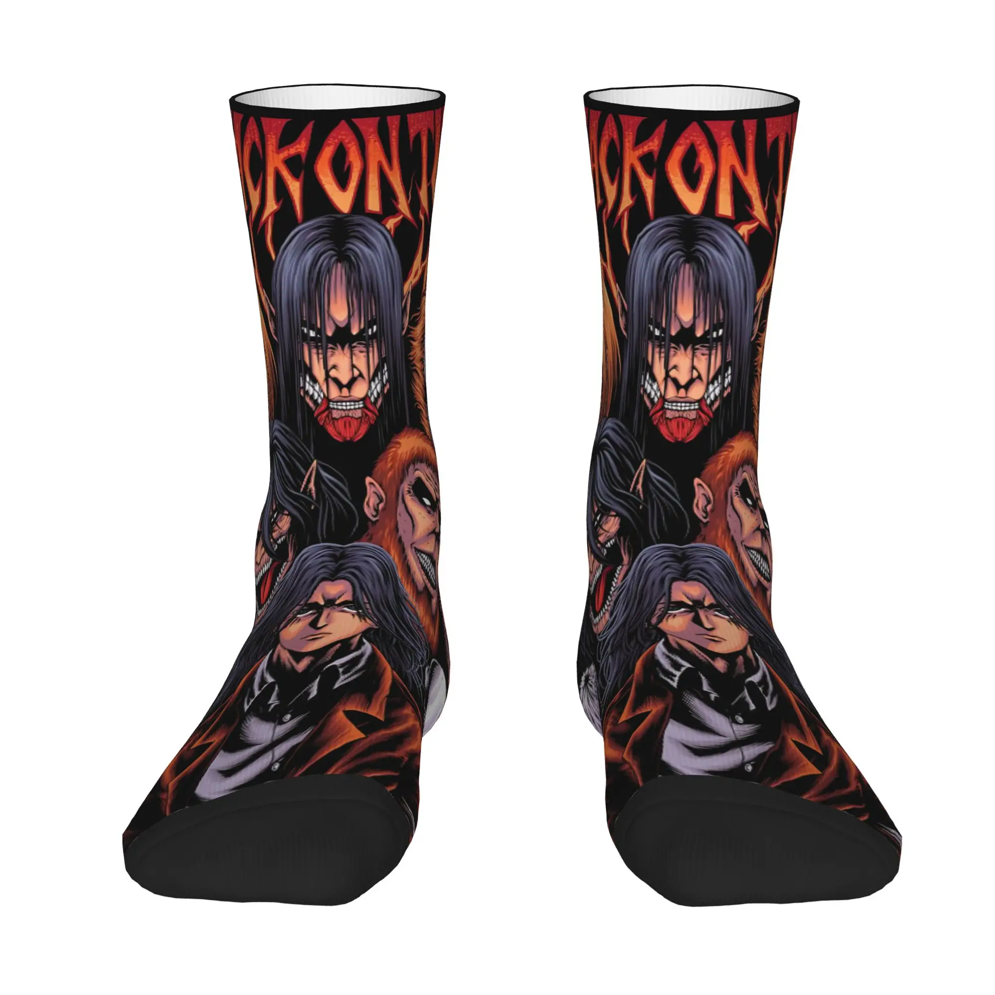 1 Pair Funny Crazy Sock for Men All Nine Main Character Hip Hop Harajuku Attack on Titan Pattern Printed Sock Casual