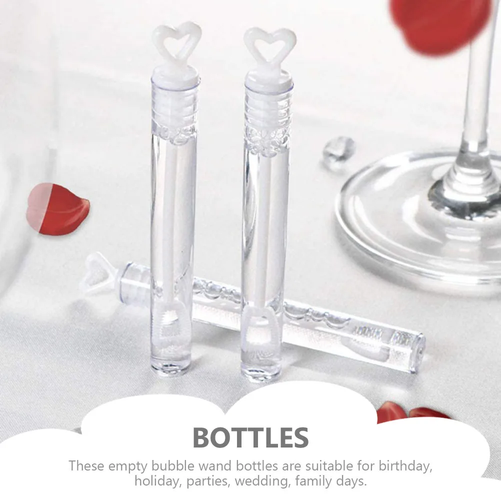 18Pcs Empty Bubble Wands Tube Refillable Plastic Bubble Wand Bottle for Children Birthday Beach Vacation Summer Activity Game