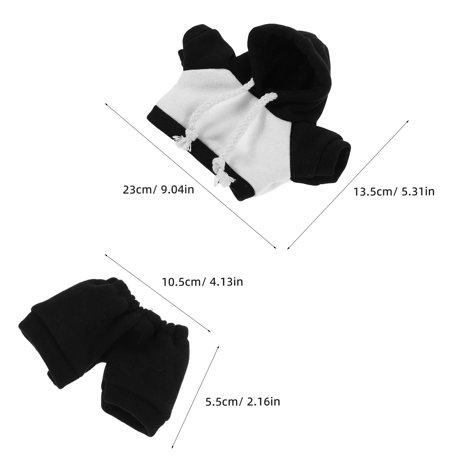 1 Set di vestiti per animali di peluche Felpa con cappuccio Pantaloni sportivi Set casual per 17-23 cm Mini vestiti per orsi Playhouse Dress Up Accessori