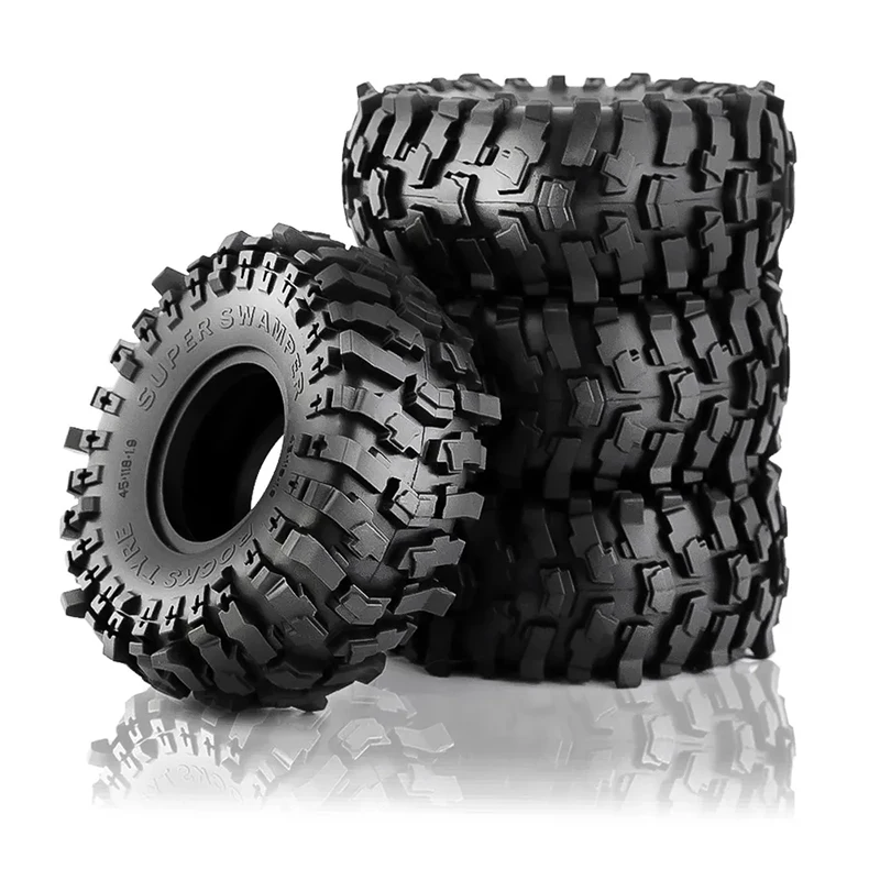 

RC Car 4PCS 118*45MM 1.9" Rubber Tyre Wheel Tires for 1:10 RC Rock Crawler Axial SCX10 SCX10 II 90046 AXI03007 TRX-4 RBX10