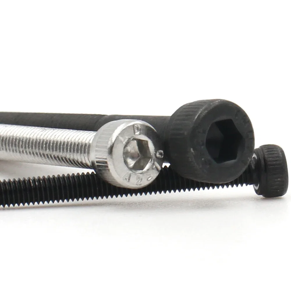 5-50pcs DIN912 A2-70 304 Stainless Steel grade 12.9 Black Hexagon Hex Socket Cap Head Screw Bolt M1.6 M2 M2.5 M3 M4 M5 M6 M8
