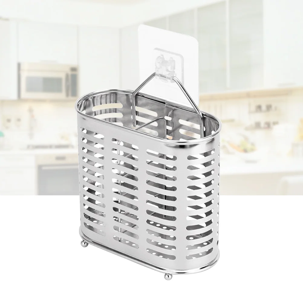 

Stainless Steel Chopstick Holder Polished Lightweight Utensil Organizer With Drain Holes For Kitchen Cooking Tools Spoons Forks