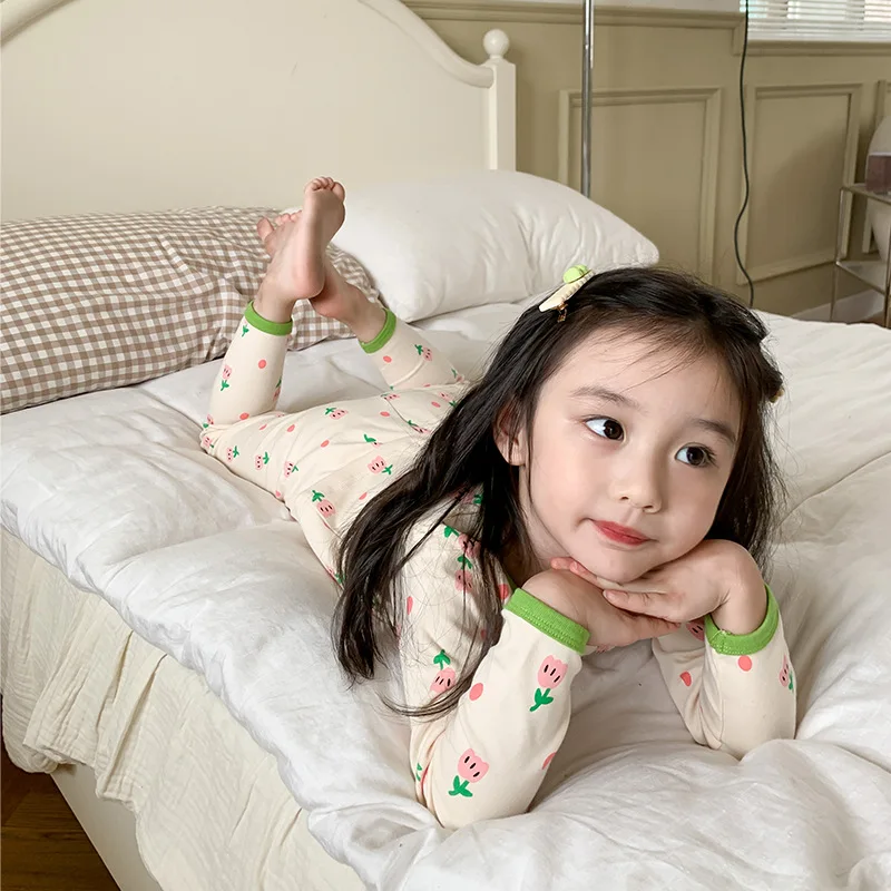 Pyjama Enfant Bébé 2 Pièces Manches Longues Dessin Animé - Ensemble Tops Pantalons