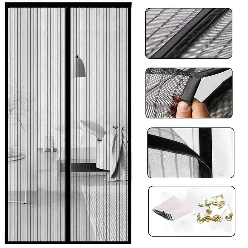 Anti-Mosquito Net Summer Automatic Closing Magnetic Mosquito Net Invisible Door Mesh Anti Bug Fly Partition Curtain Magic Mesh