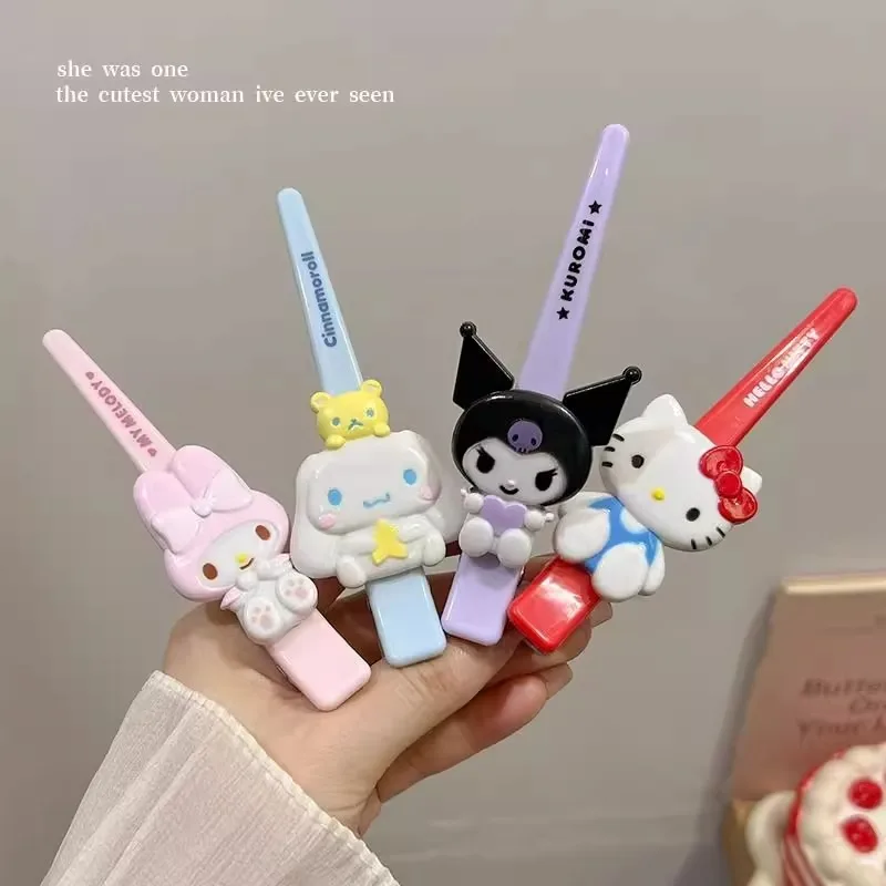 Clip de pelo largo Kawaii Sanrio, Clip de pico de pato bonito y dulce, Clip de pelo de Anime de Hello Kitty, accesorio para el cabello de moda