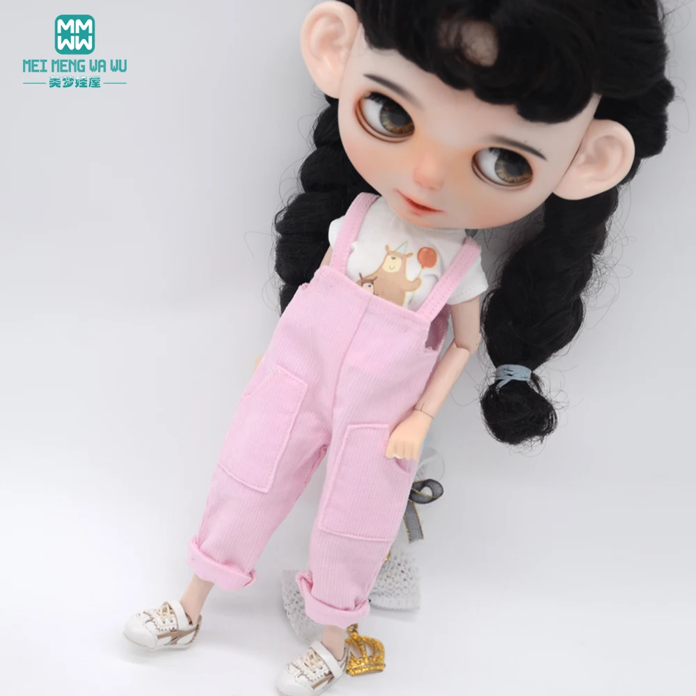 ตุ๊กตาบลายธ์ตุ๊กตาเสื้อผ้าแฟชั่นสบายๆหลวม Overalls Bib สำหรับ Azone OB FR ของขวัญของเล่น