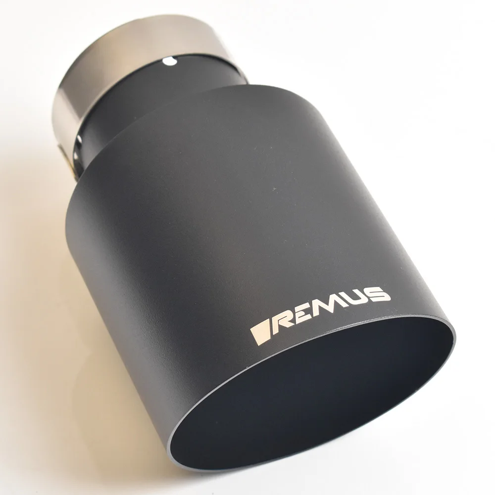 RMUS Slash Cut Endrohr Universeller Auto-Auspuff aus Edelstahl Mattschwarzer Schalldämpfer-Endstück
