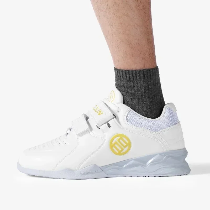 Description Picture 4 of itemProfessional Men Weightlifting Boots White Women Weightlifting Shoes Good Quality Hard Pull Deep Squat Shoes Fitness Sneakers