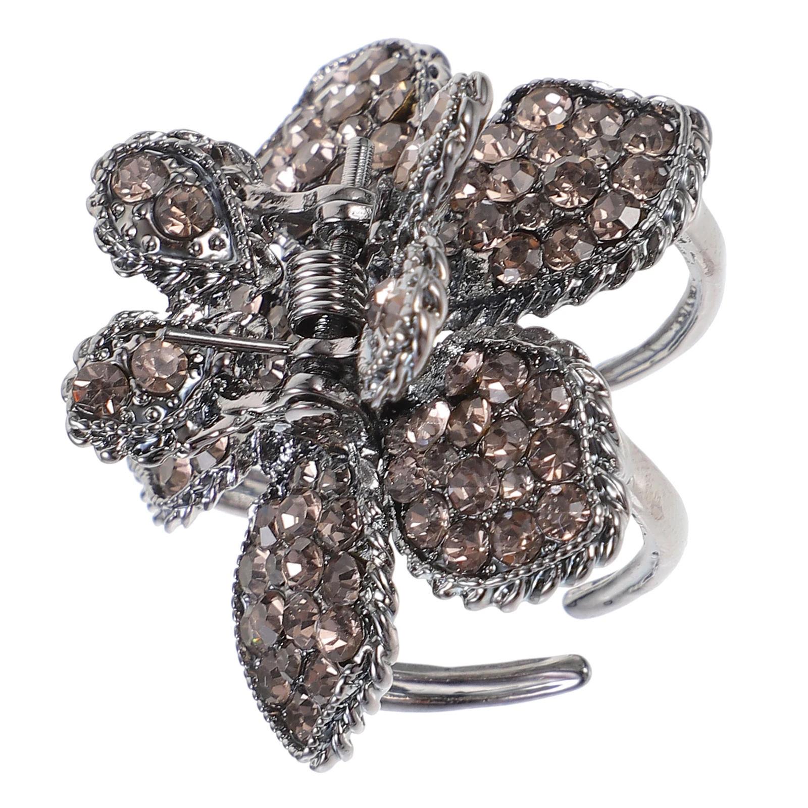 

Clamp Design Claw Clip Rhinestone Ponytail Holder High Metal Accessories Women Fine Hair Stylish Flower Hairpin Curly for women