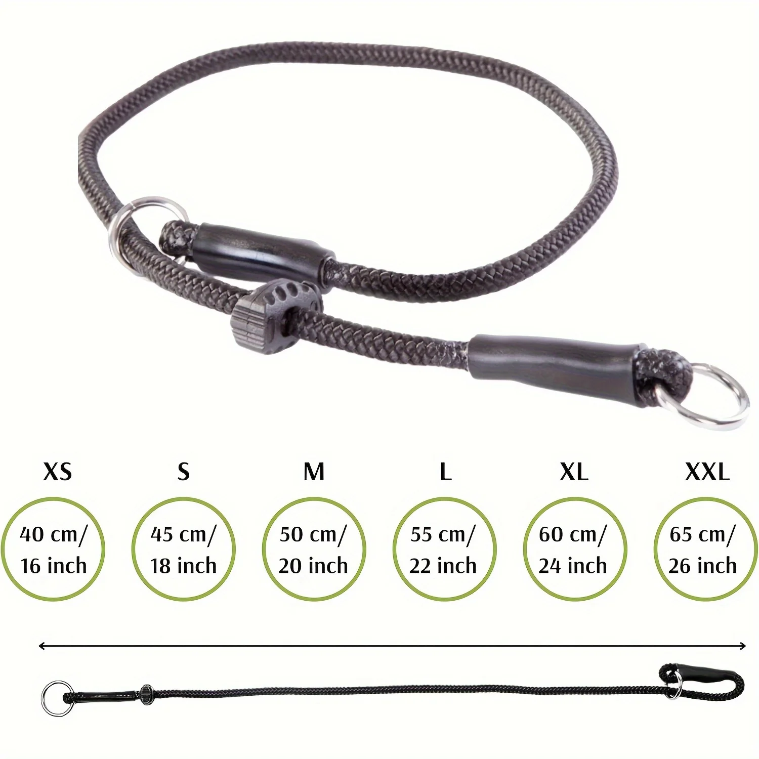 Hundetrainingssleine aus Polyesterfaser mit verstellbarem Schlupfhalsband – langlebige Choke-Schlaufe für Verhaltungstraining, nicht-asphiexierende Co – Detail 4