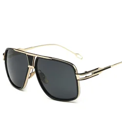 Luxury Men's Sunglasses with Mirrored Lenses for Women - Retro Vintage Square Designer Shades