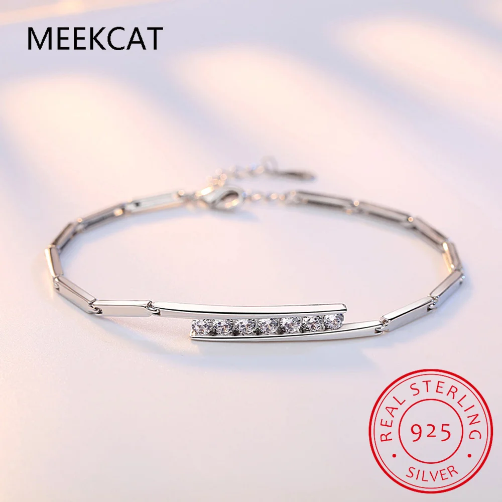 Moissanite Tennis Bracelet 925 Sterling Silver Plated White Gold Bracelet for Women Man Sparkling Party Jewelry 2023