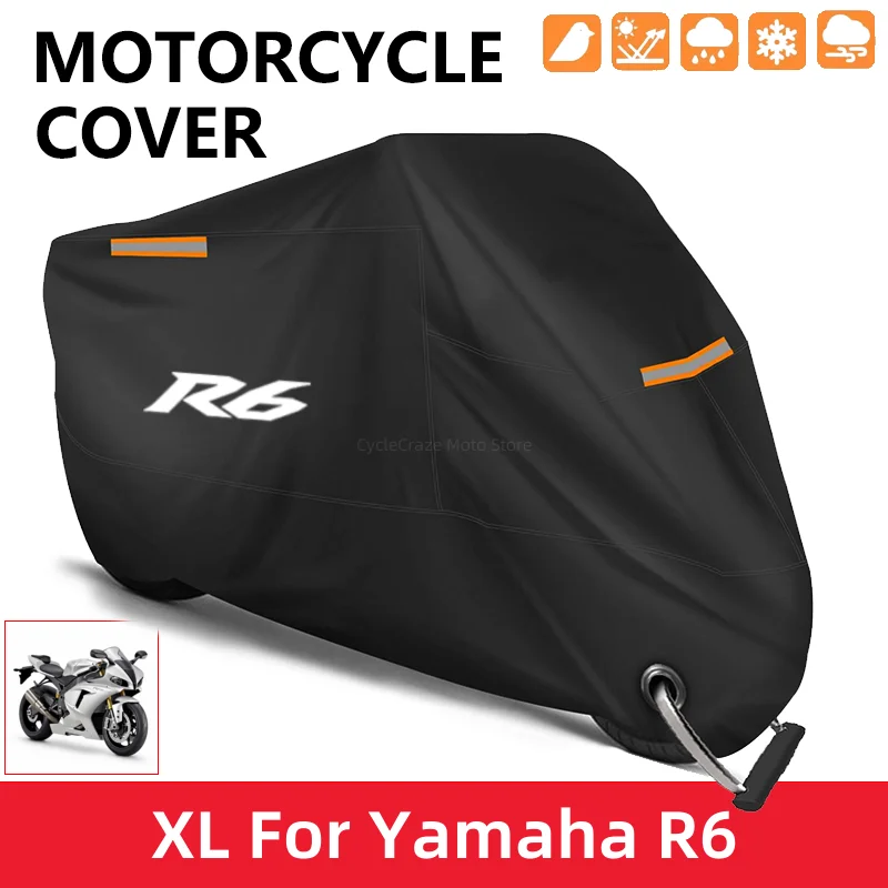 Motorcycle Cover Waterproof Outdoor Scooter UV Protector Dust Rain Cover For Yamaha YZFR6 YZF R6 R6S 1999-2015 2005 2007 2010