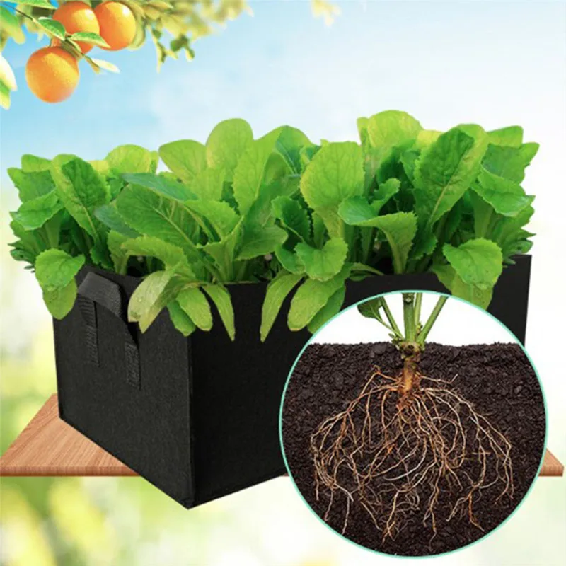 Pots de fleurs carrés en tissu, sac de plantation de légumes, lit de jardin, jardinière avec poignées, fournitures de jardin pour la maison