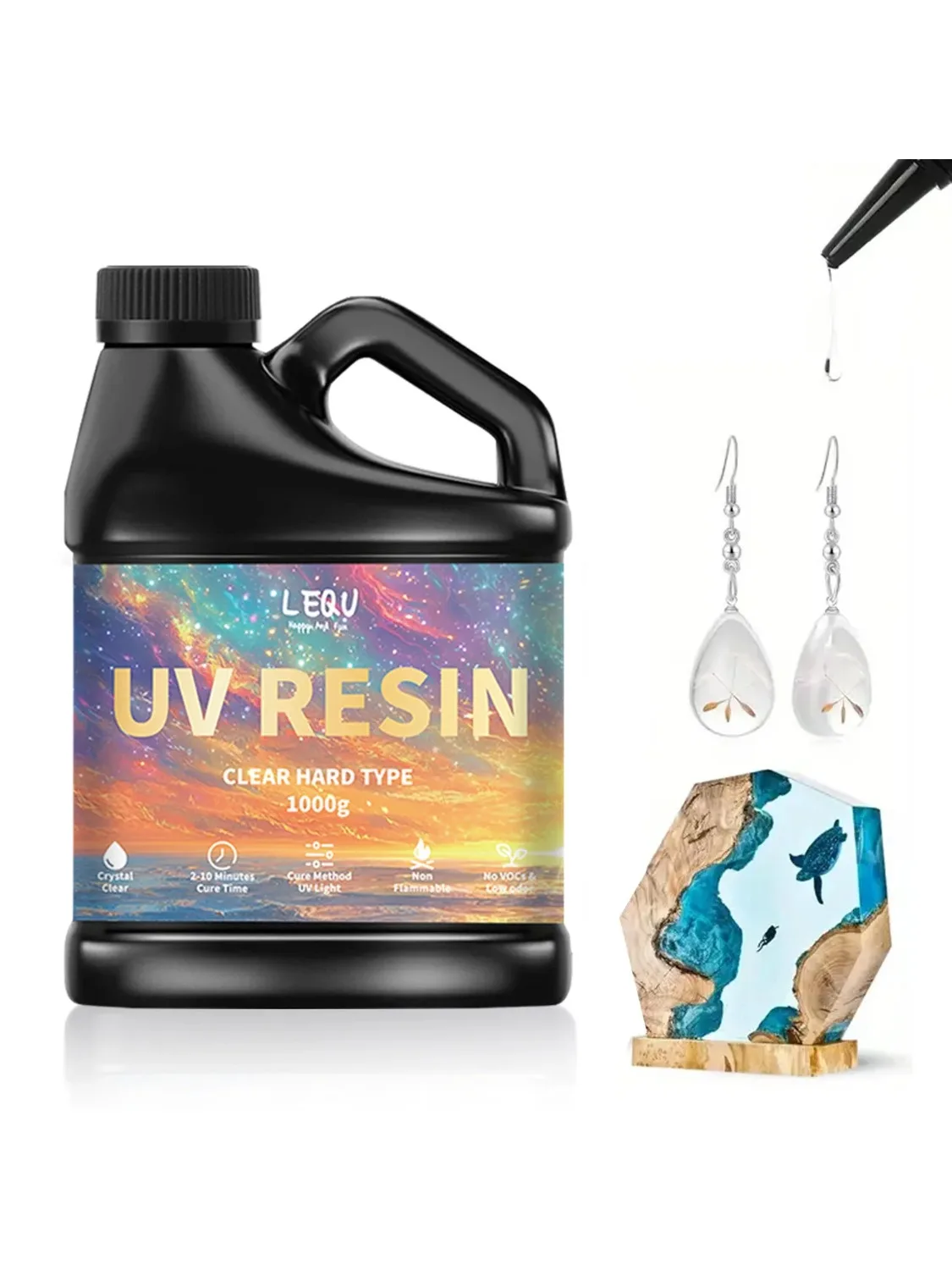 100/200/500/1000g UV Epoxyharslijm Hoge helderheid Sneldrogende lijm Hoge hardheid DIY-benodigdheden voor harslijm Sieraden maken - afbeelding 2