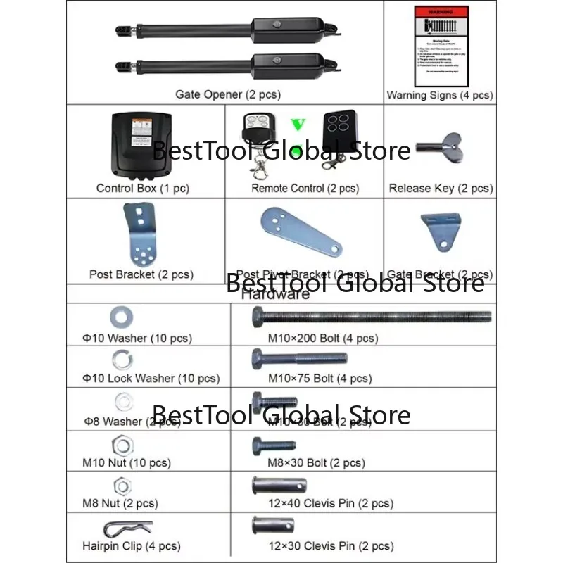 Heavy Duty 400KG Electric Dual Swing Gate Opener Automatic Factory Direct Sale