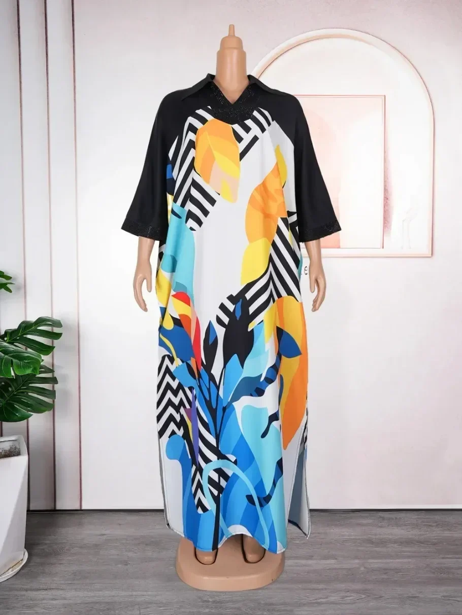 2025 African Dresses for Women Traditional Africa Clothing Dashiki Ankara Outfits Gown Abayas Robe Muslim Kaftan Maxi Long Dress