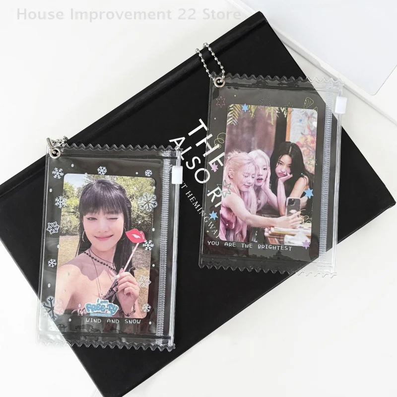 شفافة الحلو Photocard حامل لطيف بسيط عرض الصور حقيبة قلادة المعبود صور بطاقة الغطاء الواقي حامل بطاقة الموضة
