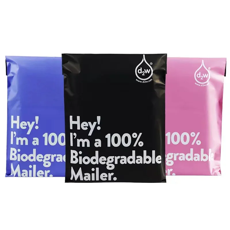 100% D2W Biodegradable Envelope Mailing Bags Self Adhesive Seal  Express Postal Pouch Bag Eco-Friendly Clothing Waterproof Pouch