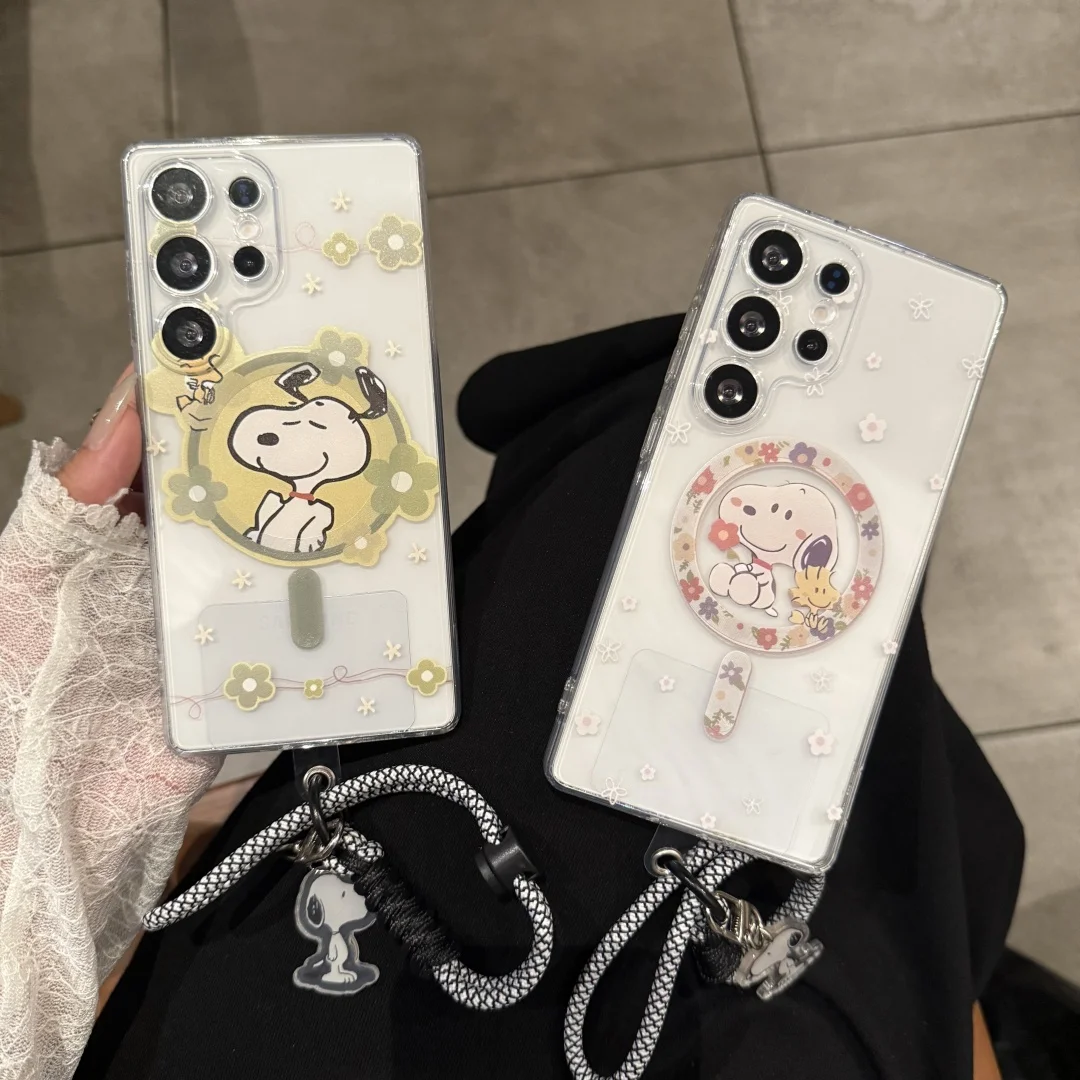 الفول السوداني سنوبي جراب هاتف لسامسونج غالاكسي S21 S22 S23 S24 S25 الترا نوت 10 20 زائد FE A16 A26 A36 المغناطيسي لغطاء Magsafe #1