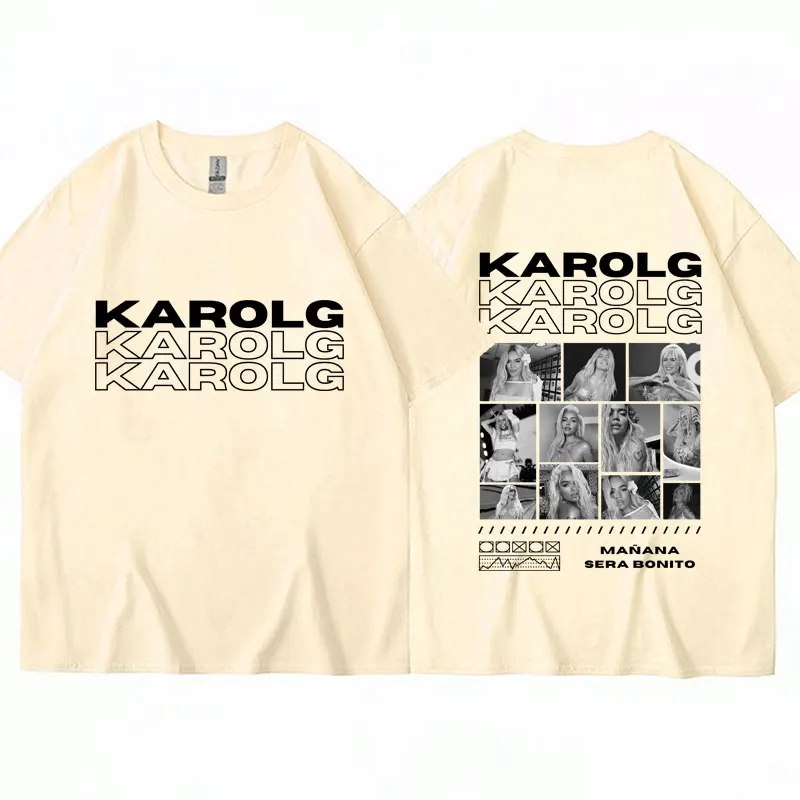 Karol G Manana Sera Bonito Print T Shirt Men Women Vintage Gothic Fashion T-shirt Oversized 100% Cotton T Shirts Streetwear Gift