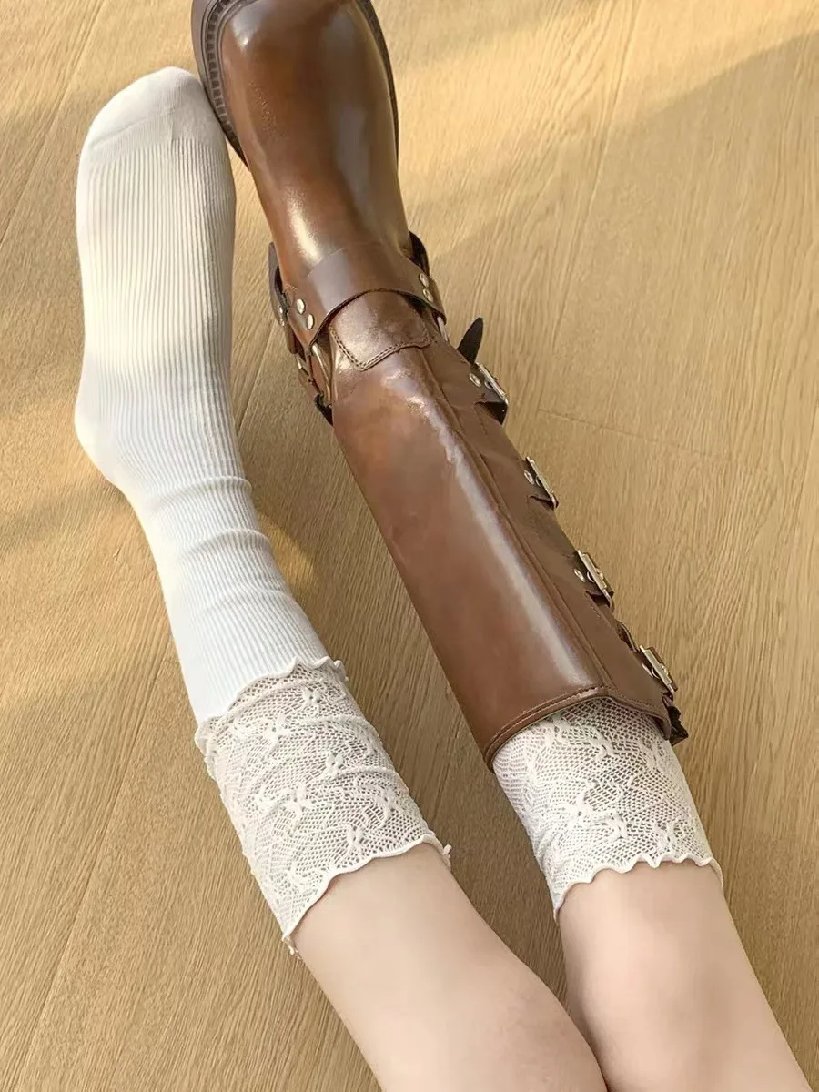Korean Sexy Lace High Stockings Women Thigh High Over The Knee Stockings Lolita Ladies Girls Boot Socks Long Leg Socks чулк