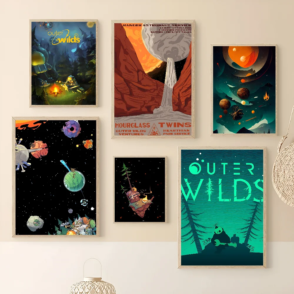 Outer Wilds Anime Posters Sticky HD Quality Wall Art Retro Posters For Home Kawaii Room Decor