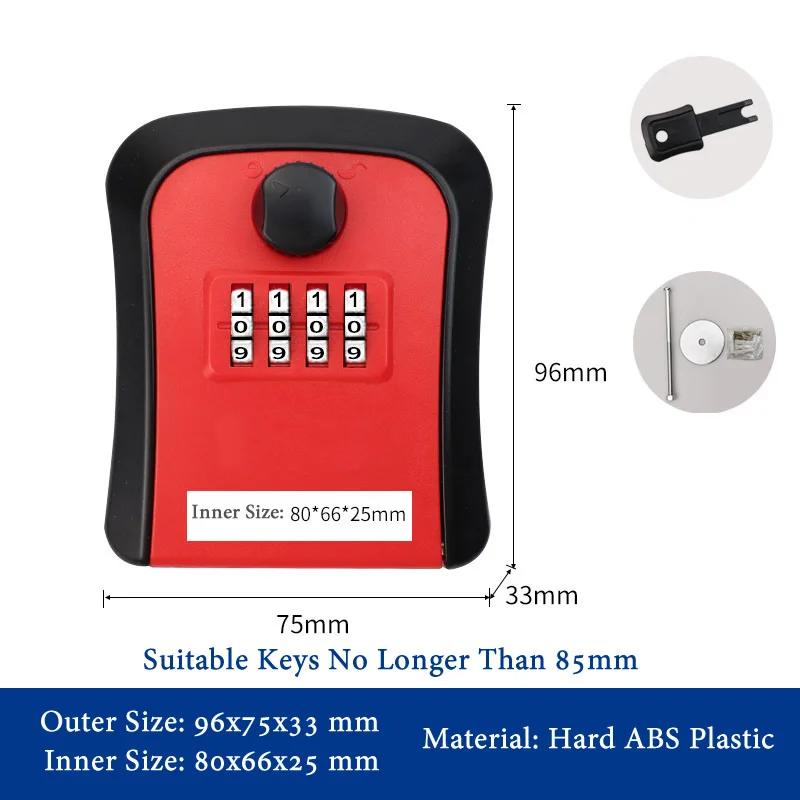 Plastic Key Safe Box, Combination Lock, Spare Keys Stash, Secret Hidden Storage, Organizador para casa, escritório, apartamento