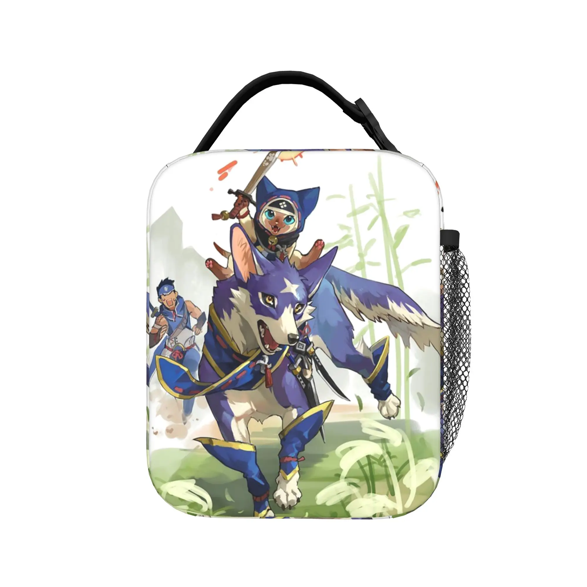 Monster Hunter Rise Insulated Lunch Bag Cooler Bag Reusable,Meal Container Game Risemonster Tote Lunch Box Girl Boy Beach