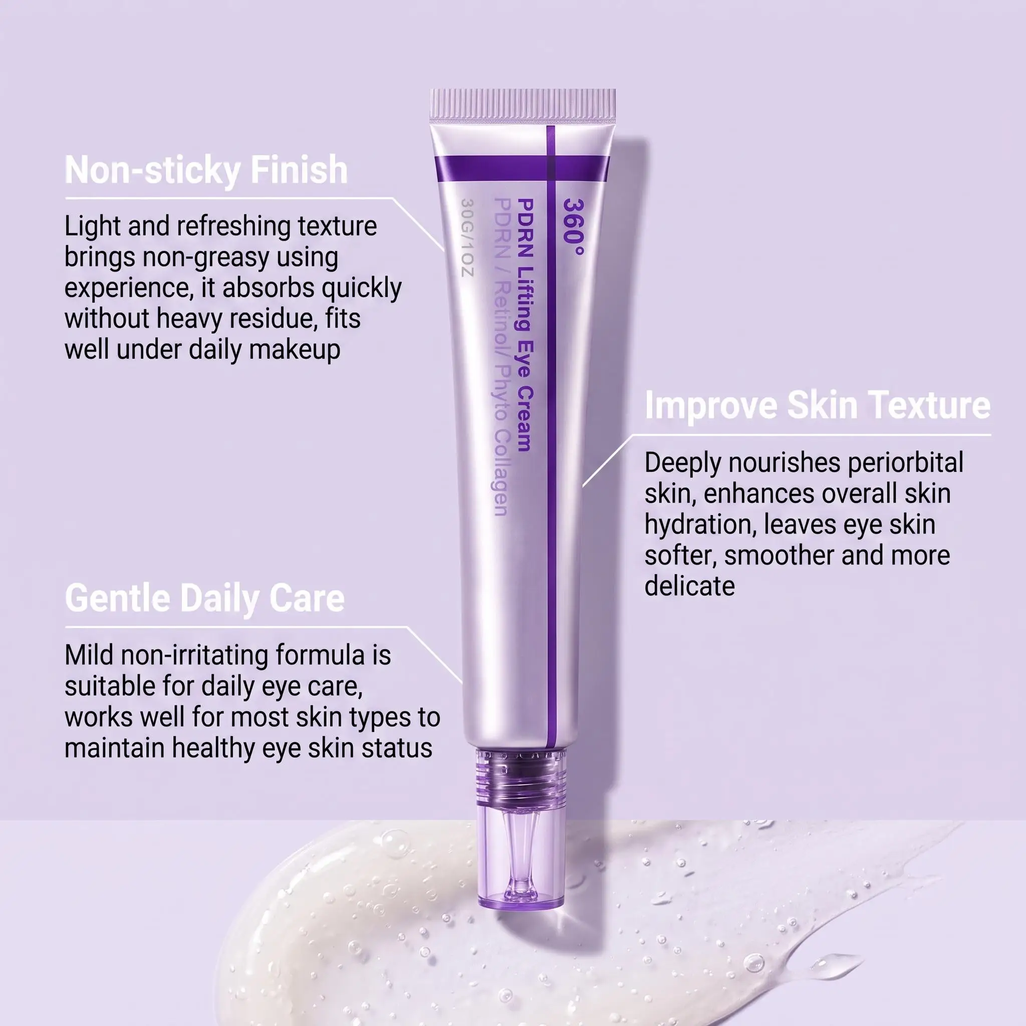 Koreanische Shot PDRN Augencreme mit Retinol und Kollagen, bekämpft Falten, dunkle Augenringe, glättet Tränensäcke, strafft und hebt die Augenkontur. – Detail 10
