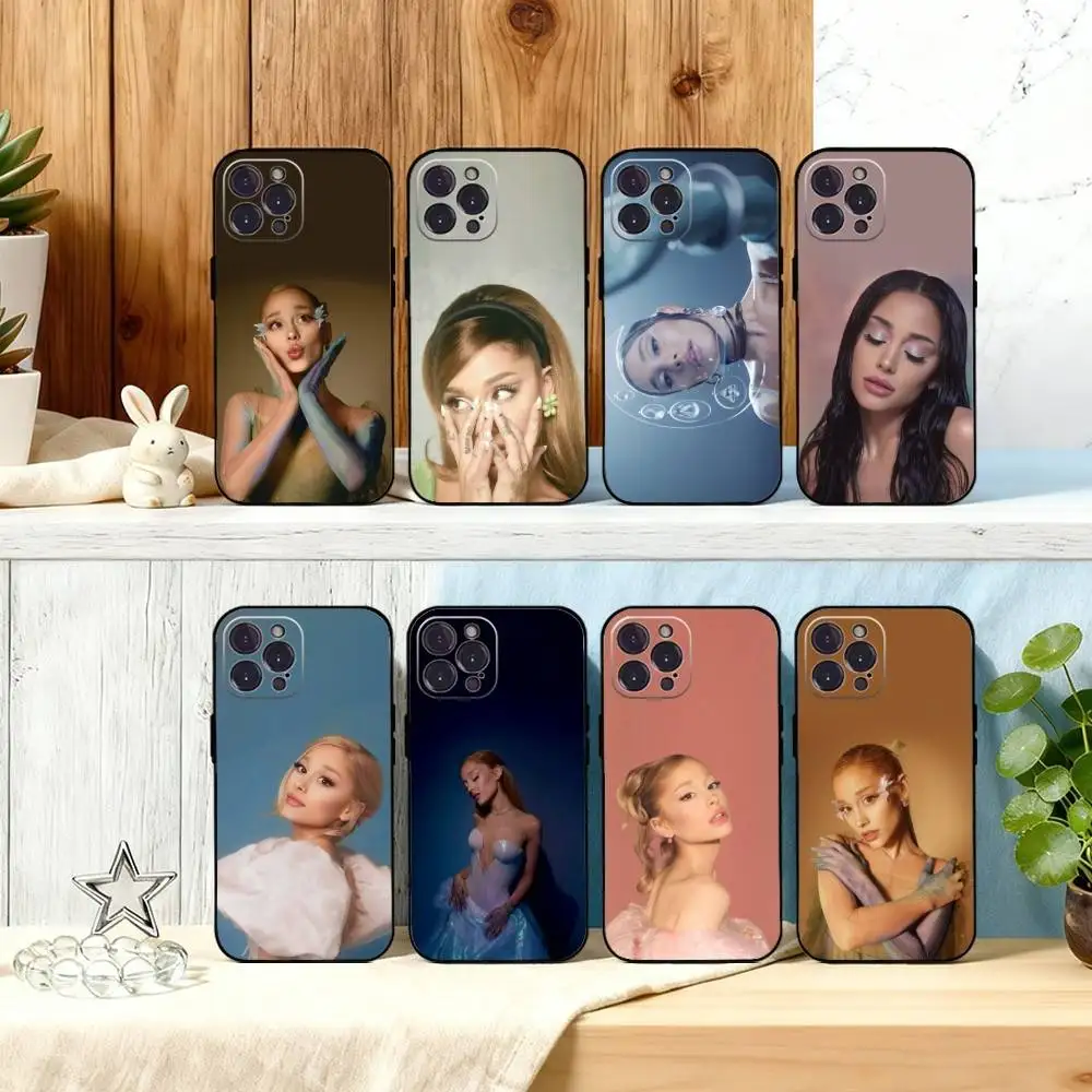 حافظة هاتف S-Side to Side-Ariana Grande لهاتف iPhone 16 15 14 13 12 11 Pro Max Plus، 5G حافظة سوداء ناعمة #1