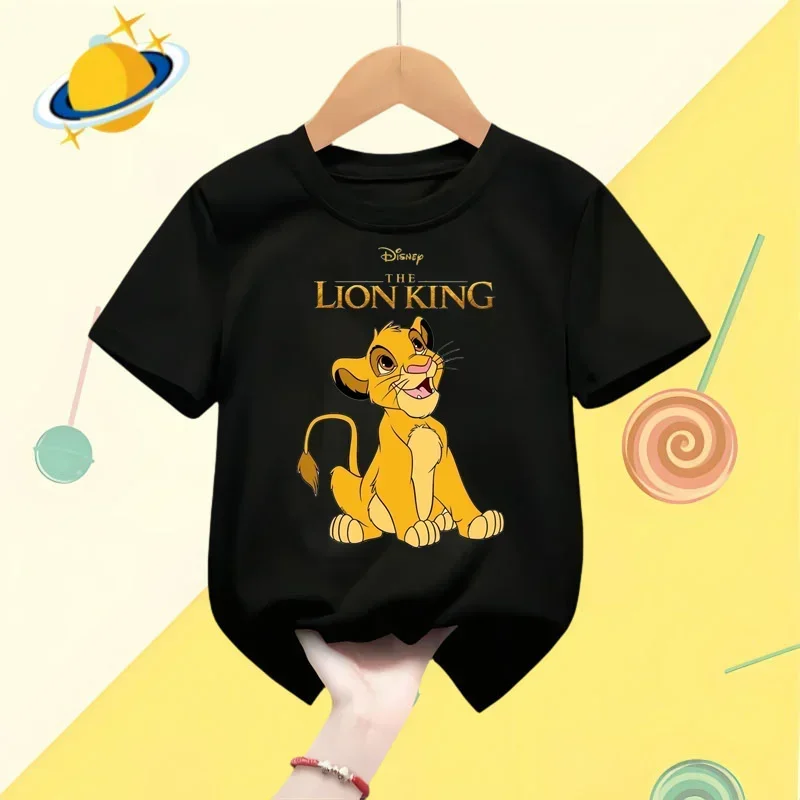 Disney Lion King Summer Print Clothing Casual Sports Cotton Baby T-shirt Boys Girls Round neck Outdoor cotton T-shirt top