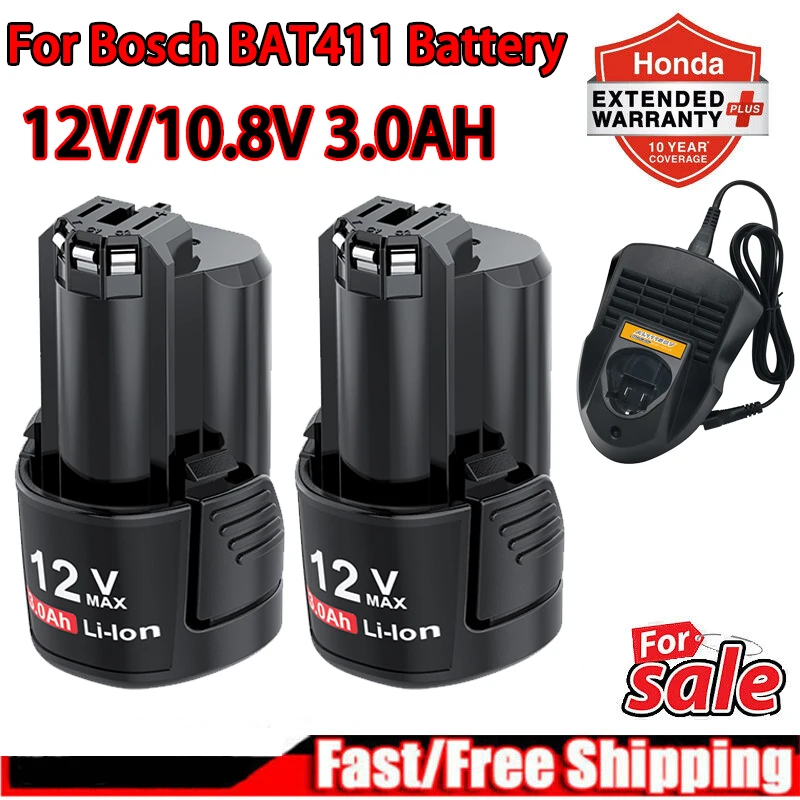 10.8V 3000mah Li-ion Rechargeable Battery For Boach BAT411 BAT412A D-70745GOP 2607336013 2607336014 PS20-2 battery Charge