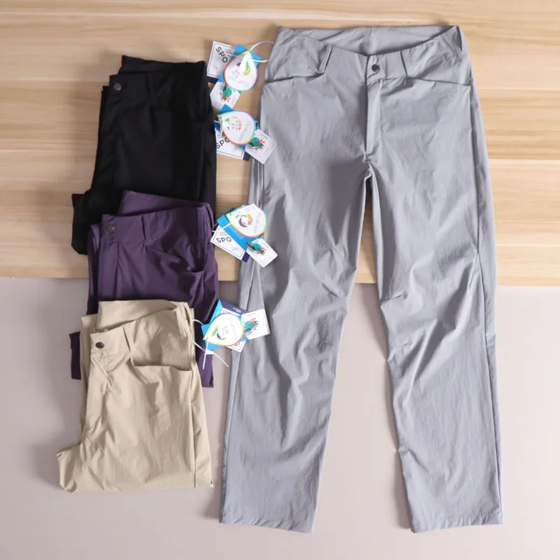 

Outdoor Men's Casual Pants Breathable Qui Dry 3D Tailoring Summer Faion Urban Sle Straight Leg Zipper mid Waist Long Tr...