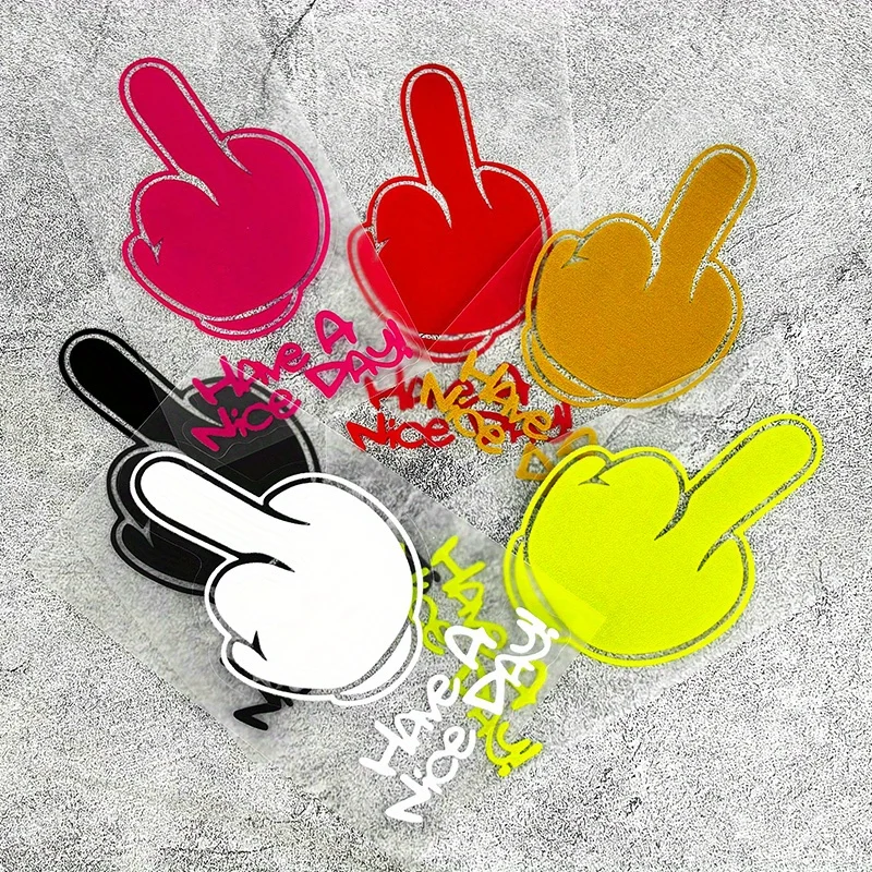 Funny Middle Finger Have A Nice Day Waterproof Vinyl Stickers Multi Color Trendy Decals for Car Motorcycle Laptop Decor