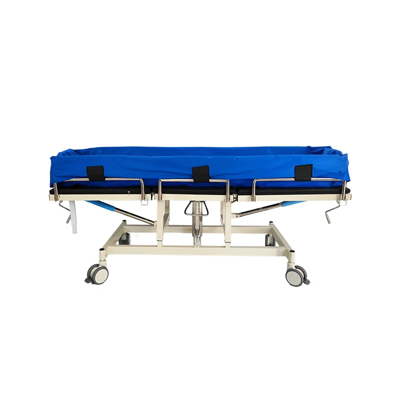 Medical Bath Shower Trolley Bed Steel Hydraulic Hospital Shower Bed For Disabled Patient