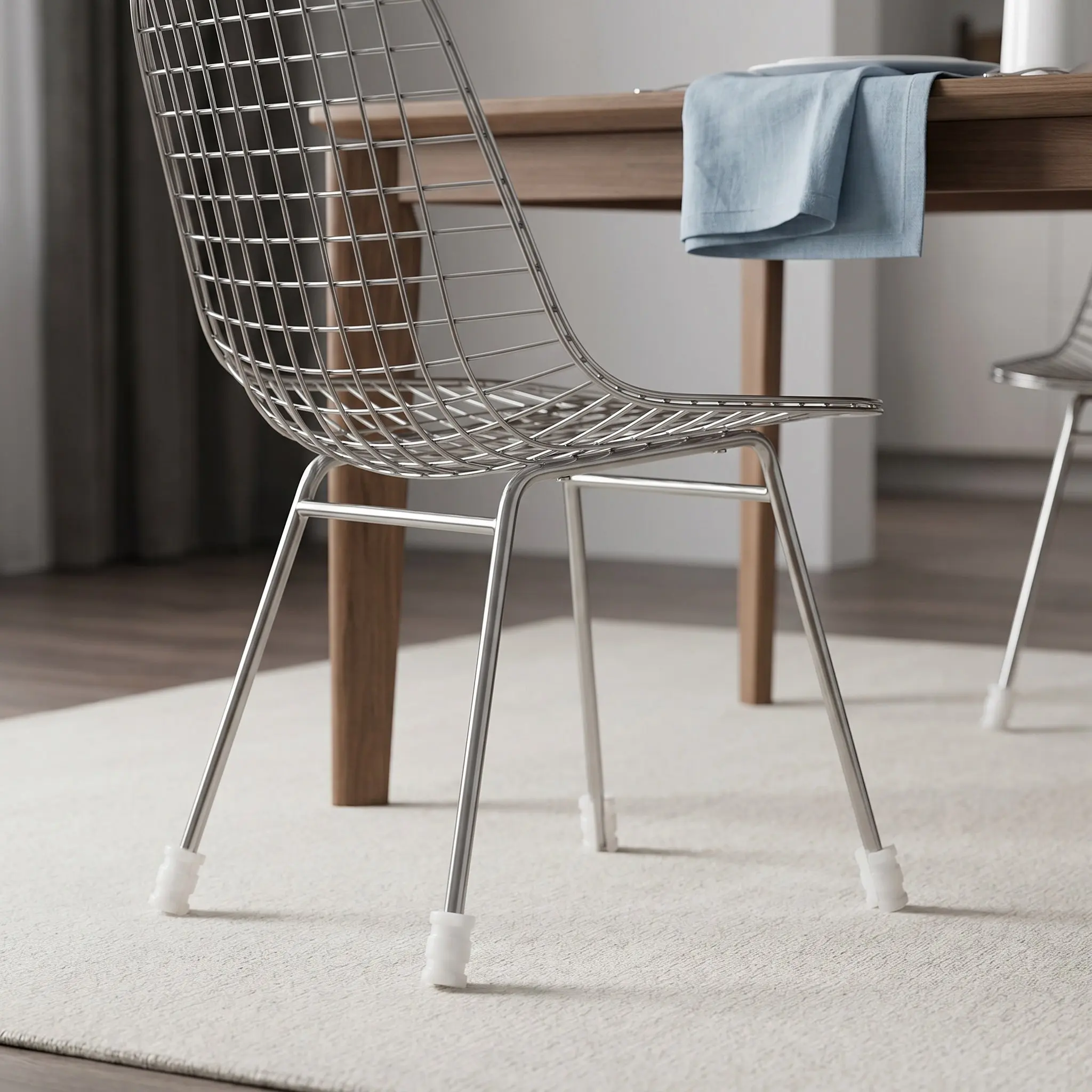 16Pcs Plastic Chair Leg Caps Thickened Wear-Resistant Furniture Floor Protectors White Non-Slip Chair Feet Covers for Steel